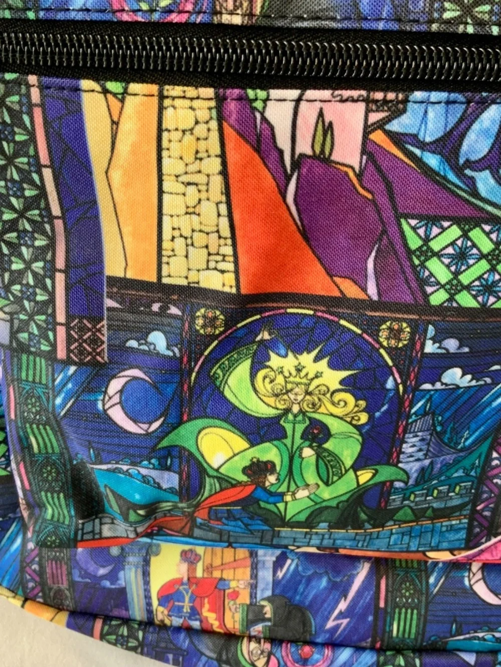 LIKE NEW! Disney Loungefly Beauty and the Beast Stained Glass Backpack